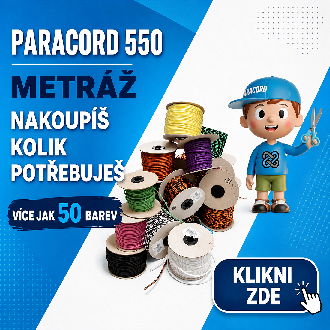 VELKÝ VÝBĚR PARACORDU 550