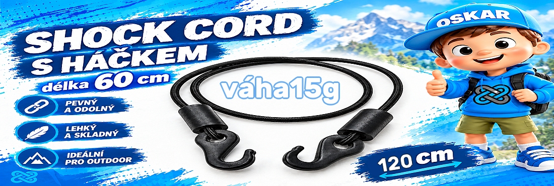 Shock cord s háčkem