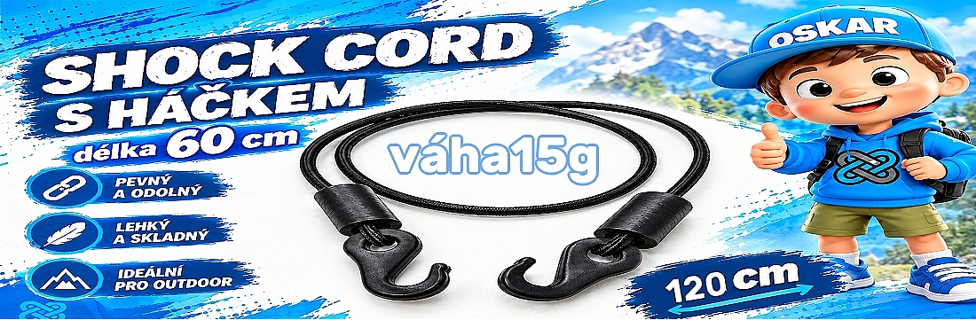 Shock cord s háčkem