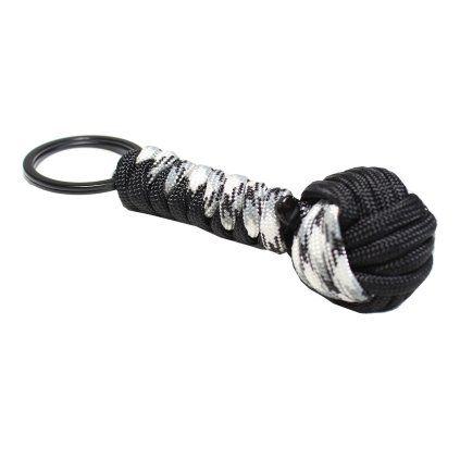 paracord přívěsek kulička dvoubarevná urban a černá
