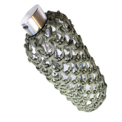 obal z paracordu na láhev 1L khaki