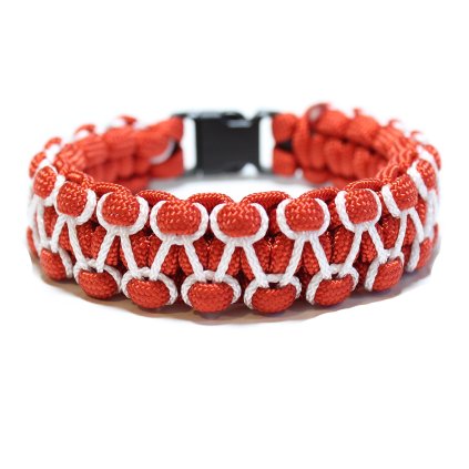 Paracord náramek Protector červeno bílý