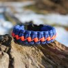 paracord náramek ZET pařez tm.modrá NEON oranžová