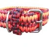 paracord obojek neon oranžový camo červené