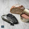 paracord přívěsek kulatý s karabinou khaki