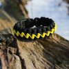 paracord náramek ZET pařez černá žlutá