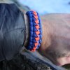 paracord náramek ZET ruka tm.modrá NEON oranžová