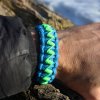 paracord náramek ZET ruka diamant modrá NEON zelená