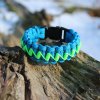 paracord náramek ZET pařez diamant modrá NEON zelená