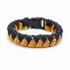 paracord náramek večko tmavě šedá oranžová a bílá