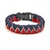 Paracord náramek VÉČKO tmavě šedá červená a bílá