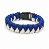Paracord náramek VÉČKO tmavě modrá bílá a černá