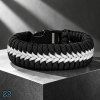 paracord náramek viktory černobílý