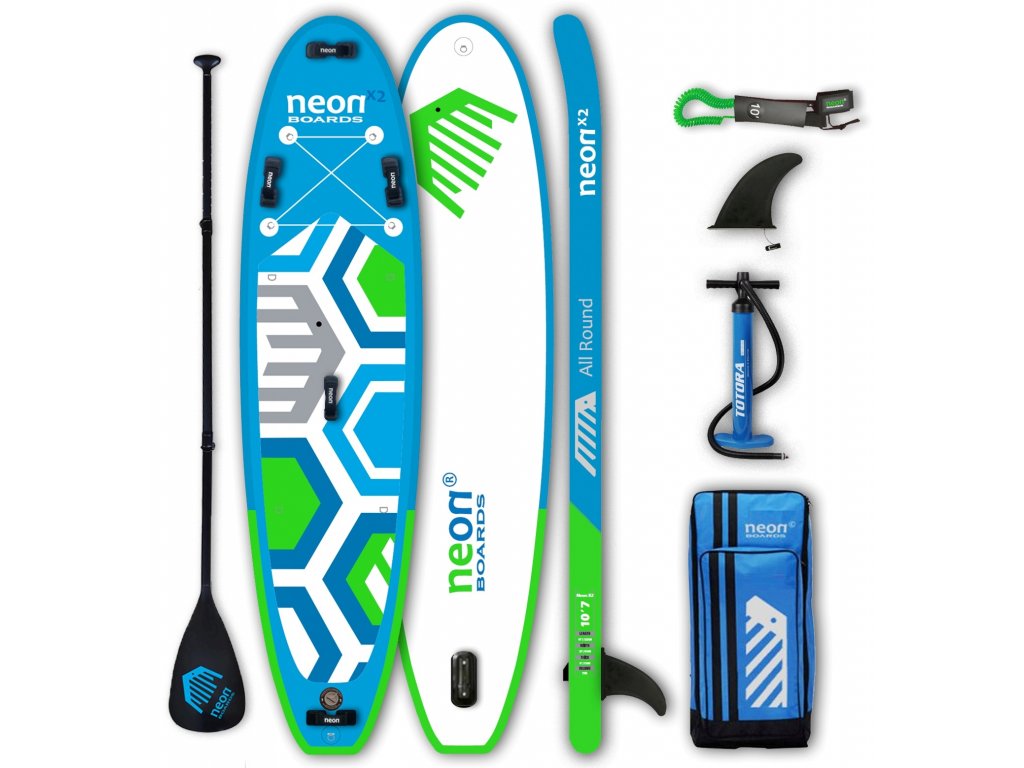 Neon X2 10´7 2022 blue plus alu 3 pieces paddle