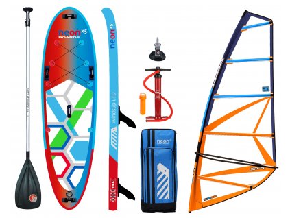 skluzový nafukovací paddleboard Neon X5 Windsup LTD 10’4″x34″x6″ komplet s STX oplachtěním 5.0-6.5 m2