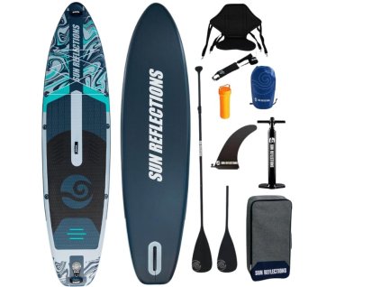 Combo pack nafukovací paddleboard SUN REFLECTIONS XXL - 11'6''x35''x6'' Forest Grey paddleboardy.cz