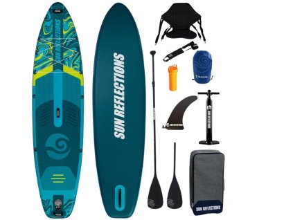 Combo pack nafukovací paddleboard SUN REFLECTIONS XXL - 11'6''x35''x6'' Emerald Drift paddleboardy.cz