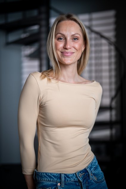 Tričko s lodičkovým výstřihem, 3/4 rukáv - nude
