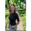 Triko bez výstřihu, krátký prodloužený rukáv - černá