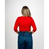 Triko s hlubokým výstřihem do V, 3/4 rukáv - červená