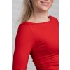 Tričko s lodičkovým výstřihem, 3/4 rukáv - červená