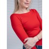 Tričko s lodičkovým výstřihem, 3/4 rukáv - červená