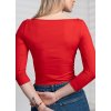 Tričko s lodičkovým výstřihem, 3/4 rukáv - červená