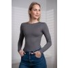 Tričko bez výstřihu, dlouhý rukáv - šedá - antracit