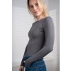 Tričko bez výstřihu, dlouhý rukáv - šedá - antracit