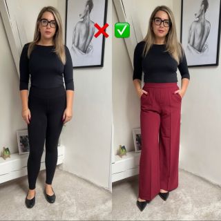 Styling tip ⤵️ K dokonalému outfitu stačí jednoduché vyvážení ✅ Proto naše trička vyniknou s širšími nohavicemi, sukni...