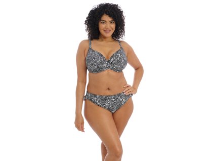 PEBBLE COVE BLACK UW PLUNGE BIKINI TOP ES801102 HIGH LEG BRIEF ES801185 F TRADE 3000