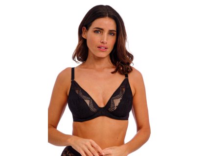 480x672 pdp mobile WE601202 BLK primary Wacoal Lingerie Sensu Lace Black Underwired Plunge Bra