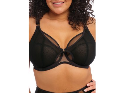 480x672 pdp mobile EL301202 BLK primary Elomi Lingerie Kintai Black Underwired Plunge Bra