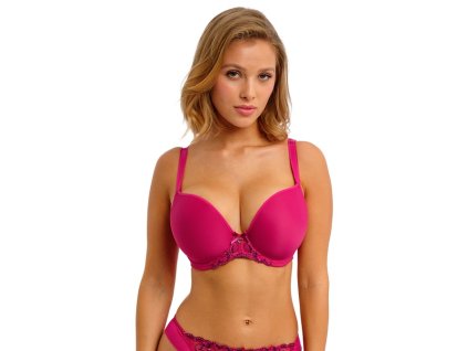 480x672 pdp mobile AA403731 RAY primary Freya Lingerie Laurine Raspberry Underwired Moulded Plunge T Shirt Bra