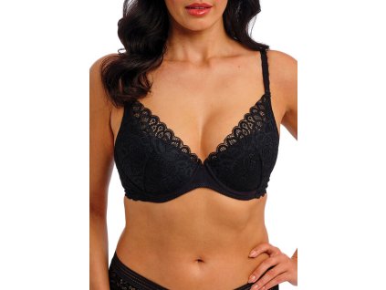 480x672 pdp mobile WE148003 BLK primary Wacoal Raffine Black UW Plunge Bra