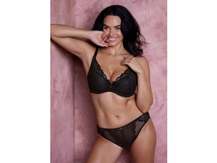 768x1075 pdp tablet WE601702 BLK alt9 Wacoal Lingerie Abellia Black Underwired Plunge Bra