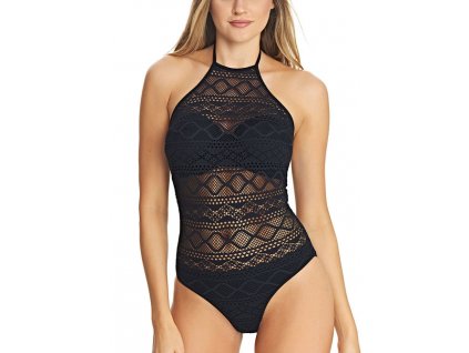 Freya Swim Sundance Black Underwired High Neck Cutout Swimsuit