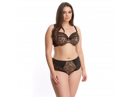 ELOMI LINGERIE TIA BLACK UW BANDLESS BRA EL4280 BRIEF EL4285 F TRADE 3000 SS17