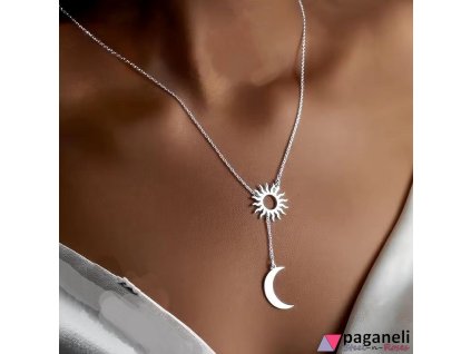 Elegantní bílý náhrdelník z nerezové oceli, univerzální délka 45 c