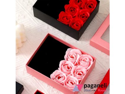 6 růžový ruže, růžový box