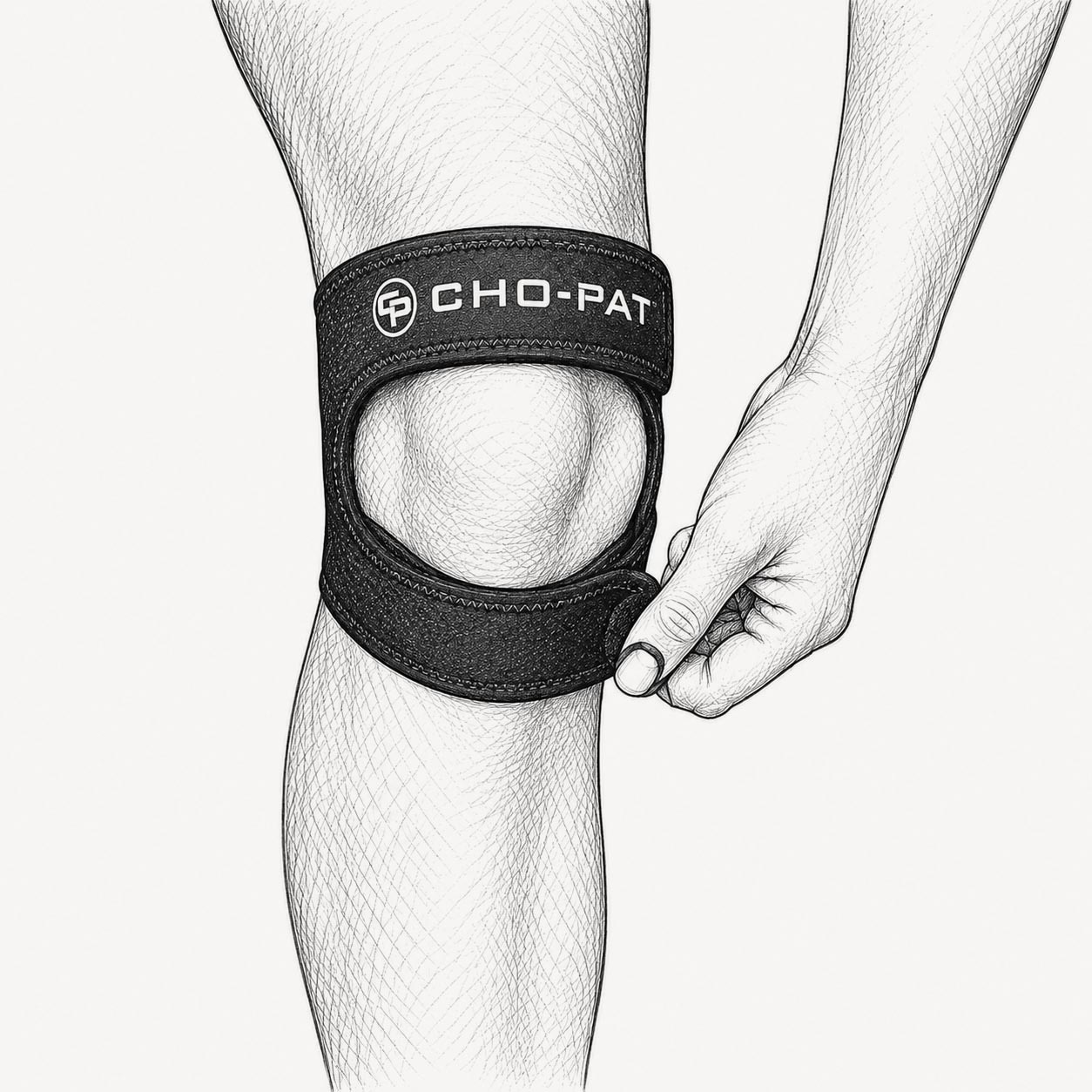Cho-Pat® Dual Action® LITE Knee Strap použití