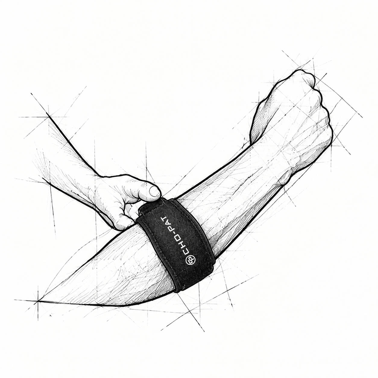 Cho-Pat® Tennis Elbow Strap_použití krok 1