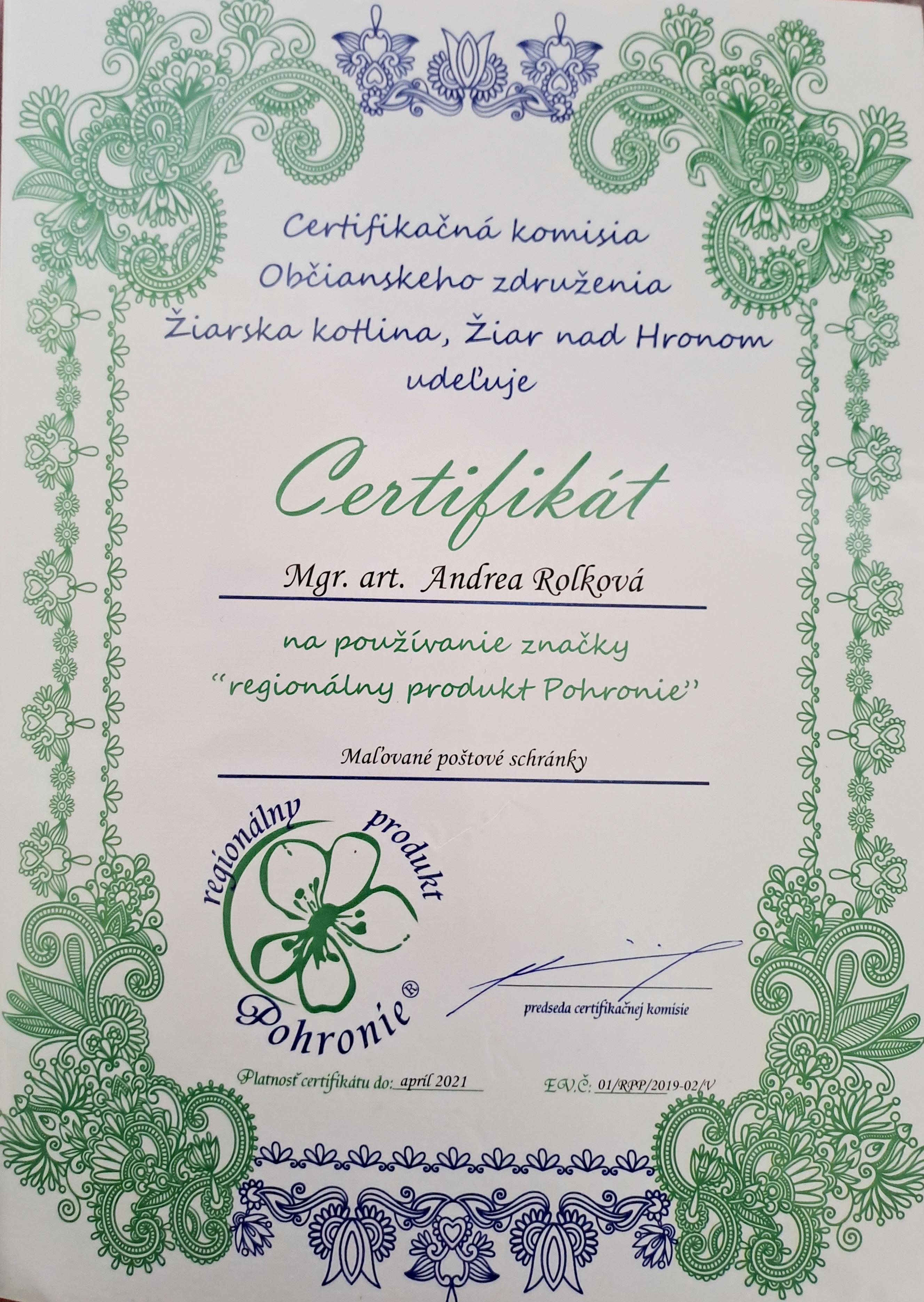 certifikát