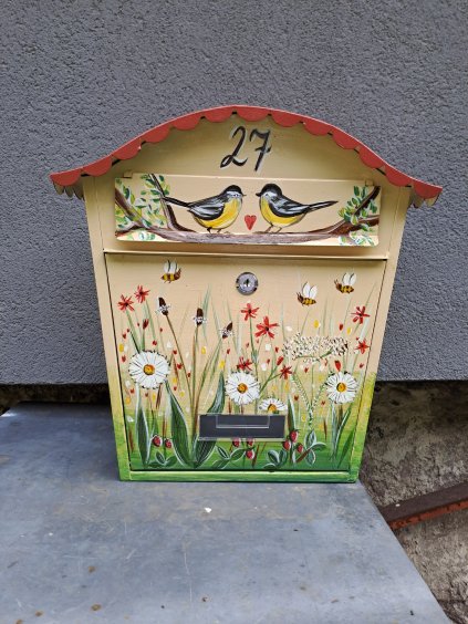 Maľovaná poštová schránka - lúčne kvety 023