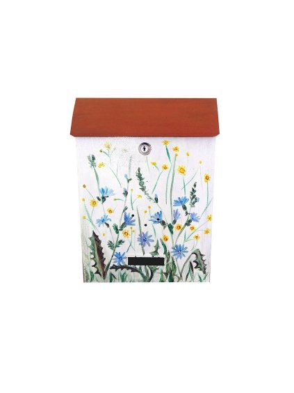 Maľovaná poštová schránka - lúčne kvety 020