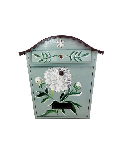 Ručne maľovaná schránka - Biela pivónia
