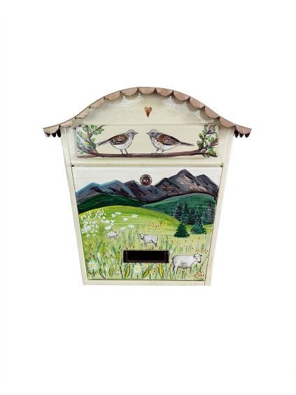 Maľovaná poštová schránka - lúčne kvety 034