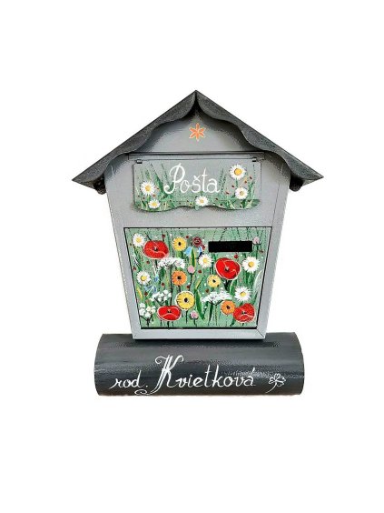 Maľovaná poštová schránka - lúčne kvety 016