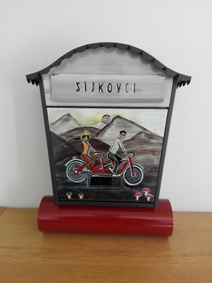 Tandem - maľovaná poštová schránka