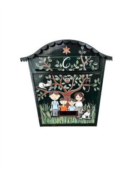 Bemalter Briefkasten - Familie und Kinder 006
